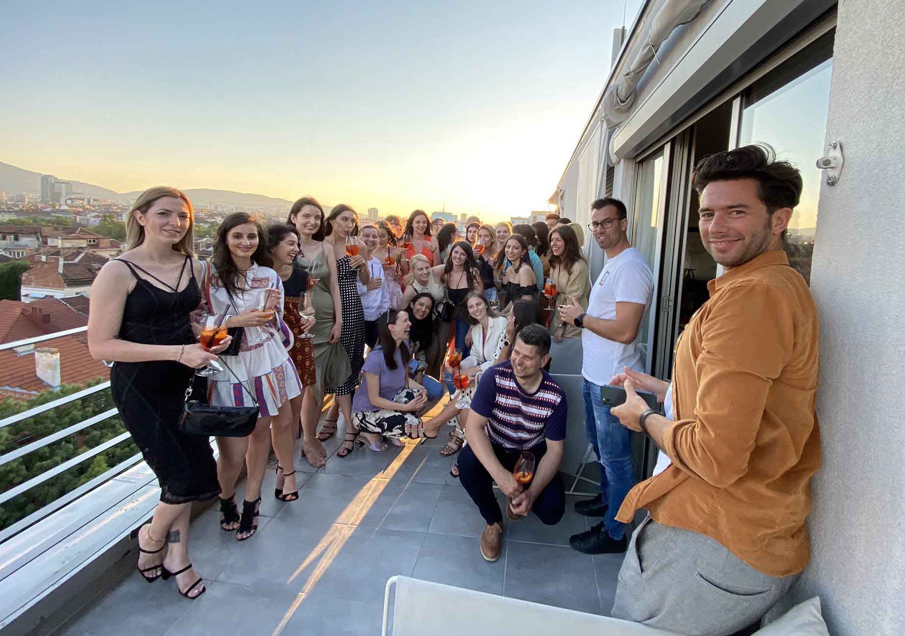 Team Building Event on a roof terrace